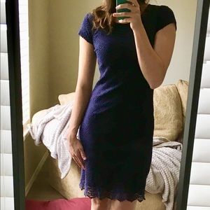 Classic Style Navy eyelet/lace dress